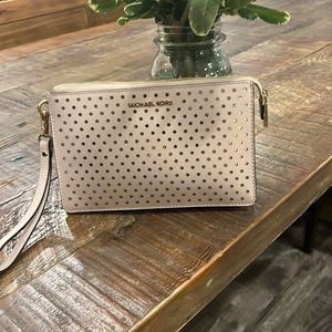 Light pink and rose gold wristlet